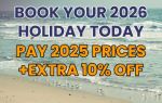 Book Your 2026 Holiday at 2025 Prices – Plus 10% Off!